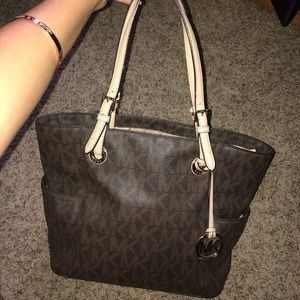Michael Kors Brown Jet Set Logo Tote Purse